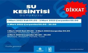 02 Mart 2022 Çarşamba günü Tuzla' da Su kesintisi