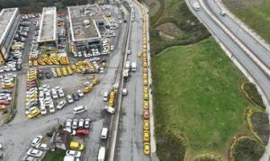Taksicilerin taksimetre kuyruğu havadan görüntülendi #istanbul