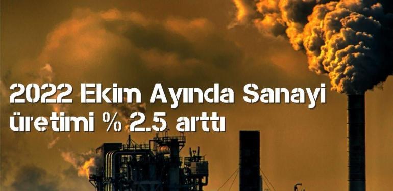 2022 Ekim Ayında Sanayi üretimi yüzde 2.5 arttı