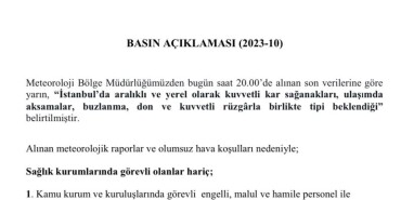 8 Şubat 2023 İstanbul'da hamile ve engelli kamu çalışanlarına izin