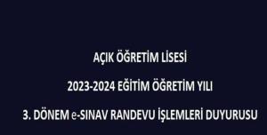 2024 Açık Öğretim Lisesi (AÖL) 3. dönem sınavlarının tarihleri