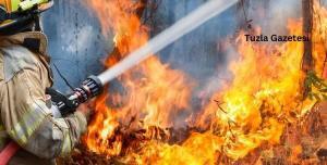 Tuzla Piyade Okulu arazisinde yangın